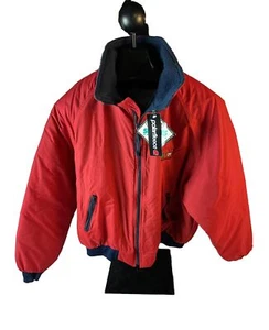 Vintage Swingster Polar Nylon Fleece rot HARNESS PLUS Jacke Mantel Gr. XL HERGESTELLT IN DEN USA - Bild 1 von 11