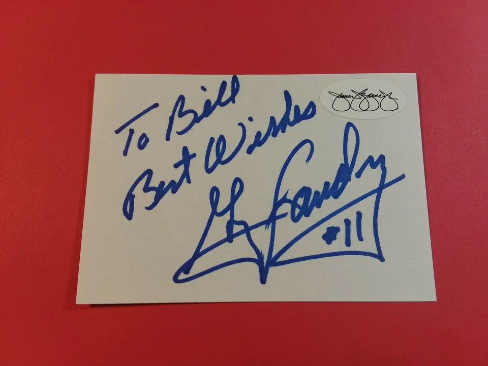 Greg Landry  Detroit Lions Cut Index Card Autograph   JSA   Signed  Auto - Image 1 of 1