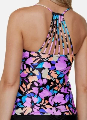 Raisins Salt + Soul Noumea Cami Tankini Swim Top Blue & Purple Floral Small NWT - Image 1 of 4