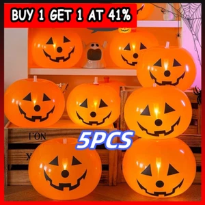 5PCS Halloween Decoration Inflatable Pumpkin with LED Lights Party Light Garden - Picture 1 of 17