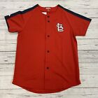Stitches St Louis Cardinals MLB Short Sleeve Button Up Jersey Youth Boys Size XL