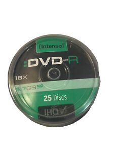 NEU & VERSIEGELT Intenso Rohlinge DVD-R 4/7gb 16x Speed Cake Box 25 Discs