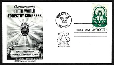 USA, SCOTT # 1156, WITH INFO PAGE FLEETWOOD FDC COVER OF FORESTRY CONGRESS 1960 - Image 1 of 2