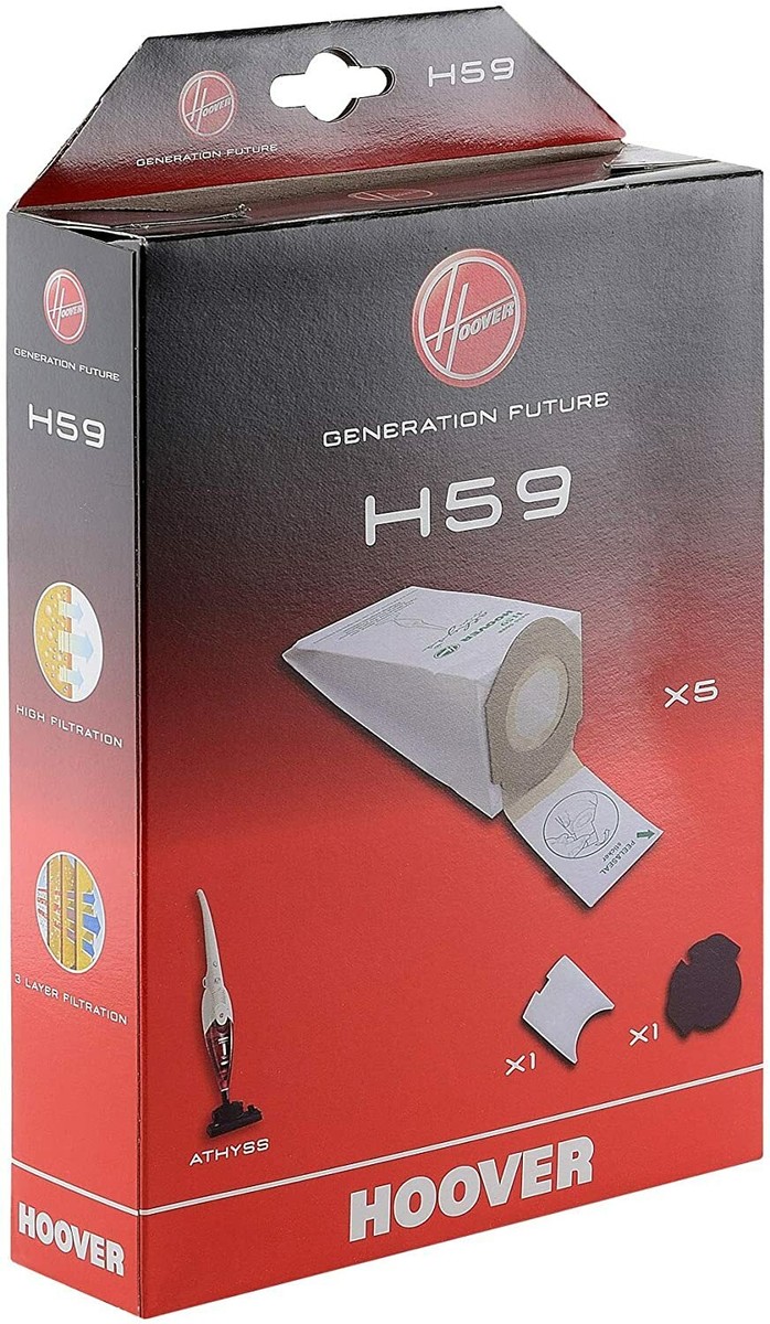 Sacchetti Per Aspirapolvere Hoover H59 - Originali In Carta - Extra Filtrazione - 5 Pezzi - Per Athyss - Foto 9