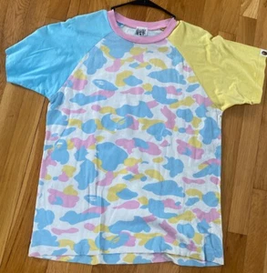 100% Authentic A BATHING APE BAPE Pastel Camo Tshirt Short Sleeve Women’s - Picture 1 of 3