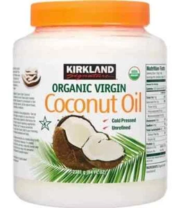 Kirkland 100% USDA Organic Coconut Oil Virgin Cold Pressed Unrefined, 84 FL OZ - Picture 1 of 3