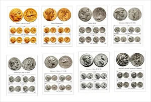 GREEK COINS PART 1 16 SOUVENIR SHEETS UNPERFORATED COIN GOLD SILVER - Picture 1 of 2