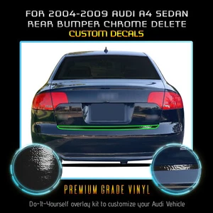 For 04-09 Audi A4 Sedan Rear Bumper Chrome Delete Blackout - Gloss Black Vinyl - Bild 1 von 5