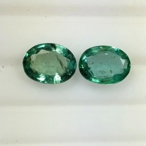 3.21ct Natural Emerald oval calibrated (9x7)mm size matching pair for earring - Picture 1 of 3