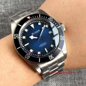 BLIGER Blue Grid Dial NH35A 41mm Automatic Men Watch Alloy Bezel Sapphire Glass - Picture 1 of 20