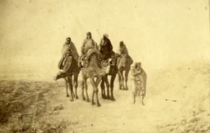 Algeria Beduins Group Painting Alger Old Photo CDV Ricman 1870 - Picture 1 of 2