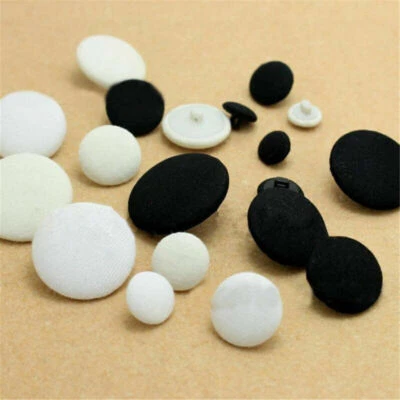 10pcs 10-30mm Shank Buttons Sewing Scrapbooking Round Cotton Fabric Crafts DIY - Image 1 of 3