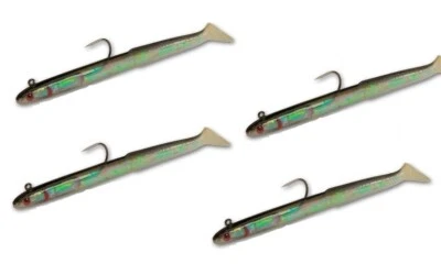 Tsunami Rigged Holographic Sand Eel Lure, 6", 4pk