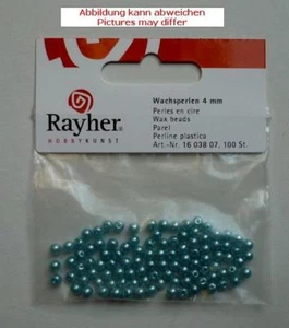 Rayher Wax Beads 4 MM ca.100 Piece Fb.07 Turquoise - Picture 1 of 1