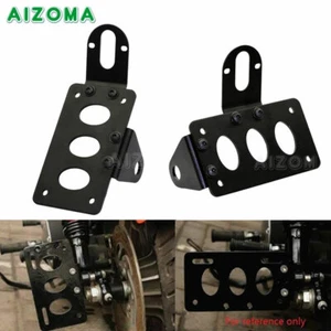 Motorcycle Side Mount Number License Plate Holder Backet Harley Chopper Cruiser - Picture 1 of 10