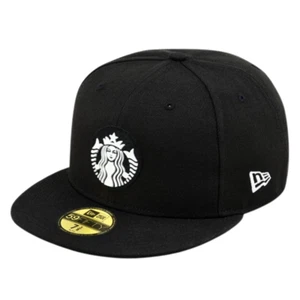 Starbucks Cap Black New Era 59Fifty Size M Polyester New In Seal Gift 1 PC - Picture 1 of 6