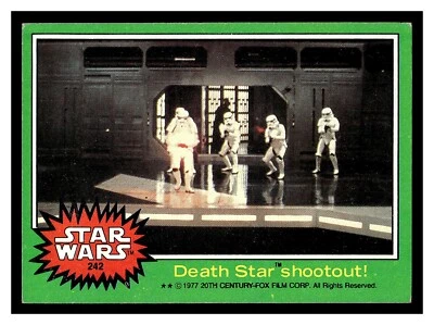 1977 TOPPS STAR WARS #242 DEATH STAR SHOOTOUT SERIES 4 GREEN BORDER - image 1 of 2