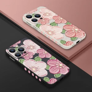 Coque Antichoc Fleur TPU Pour iPhone 15 Pro Max 14 13 12 11 XR XS 8 Étui Cover - Photo 1 sur 18