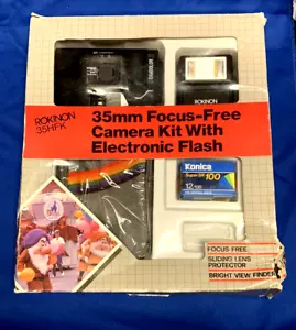 ROKINON 35 HFK CAMCOLOR 35mm Focus Free Camera Kit W/Flash, Film & Carry Bag - Picture 1 of 5