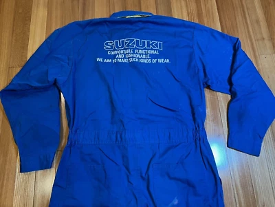 Vintage Suzuki Japan Mechanic Tsunagi Suit Car Maintenance Project Coveralls L - Image 1 of 4