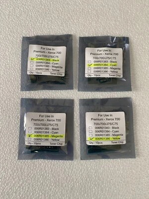 10 sets Toner Chip (006R01383/86) for Xerox DC 700/700i/J75/C75 CMYK - Image 1 of 3