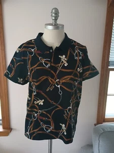 Camisa Polo Clásica Estampado Ecuestre Para Mujer LAUREN Ralph Lauren De Colección Talla XL - Imagen 1 de 13