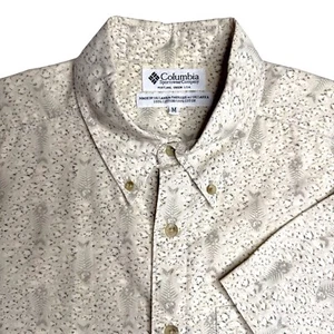 Vintage Columbia 2001 Button-Down Fish Skeleton Shirt Hipster Camping Outdoors - Picture 1 of 12