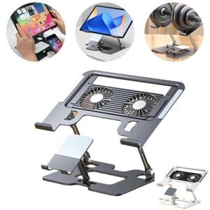 Carbon Steel 2-in-1 Laptop Stand Foldable Cooling Bracket Tablet Stand Home - Photo 1/14