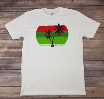 Honolua Surf Co Mele Kalikimaka T-shirt Mens Size M White Short Sleeve Hawaiian — 第 1/4 张图片