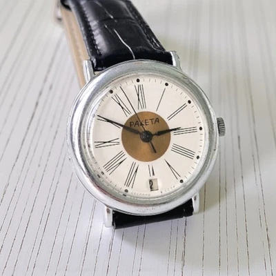 Raro reloj mecánico soviético URSS para hombres RAKETA Foto 1 de 4