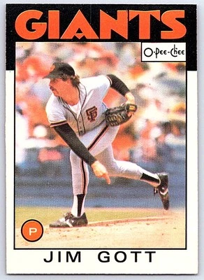 1986 O-Pee-Chee Jim Gott San Francisco Giants #106 - Image 1 of 2