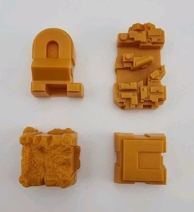 1981 Dark Tower Board Game Original Replacement Part 4 Yellow Building Pieces - Picture 1 of 2