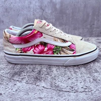 Vans Trainers Women's UK 4 Old Skool Hawaiian Floral Canvas Suede Sneakers Shoes - Image 1 of 4