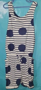 Joules Girls Size 9/10Y Alexa Romper Sleeveless Polka Dot Pockets CLOSEOUT  - Picture 1 of 11