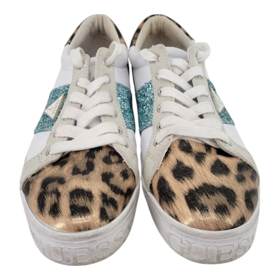 Tenis GUESS Brillo Estampado Leopardo ASTRAY3 Blanco Azul Mujer 8.5 M Foto 1 de 4