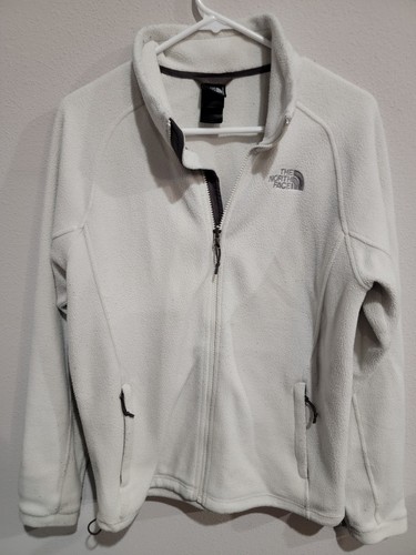 OFF WHITE Giacca a vento donna The North Face Off bianca zip frontale pile taglia L LEGGI