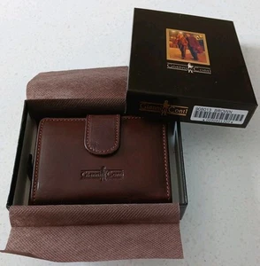 New Boxed Gianni Conti Handmade Fine Italian Leather Womens Purse Wallet Brown - Picture 1 of 11