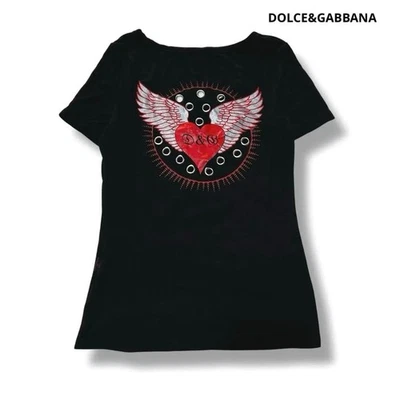 Camiseta negra rara D&G Dolce & Gabbana - Para mujer L - Top de moda de diseñador Foto 1 de 4