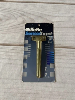 Afeitadora Gillette Sensor Excel 1993 original mango de metal hoja hecha en EE. UU. - Imagen 1 de 4