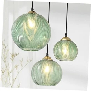 3-Light Glass Globe Pendant Light Kitchen Island, Mid-Century Green 3-Light - Picture 1 of 8
