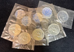 Lote de 5 monedas de plata 50C de medio dólar Franklin de prueba 1961 - Imagen 1 de 2