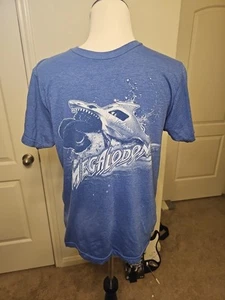 MONSTER JAM Size M Megalodon Blue T-Shirt Youth Girls Boys Official Merchandise - Picture 1 of 5