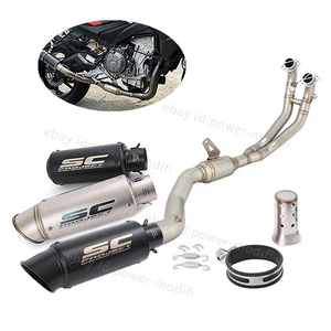 Tubo de cabezal de sistema de escape silenciador negro para Aprilia RS660 Tuono 660 2021-2025 - Imagen 1 de 12