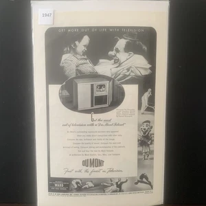 Vintage 1947 DUMONT Get The Most Out Of Television Ad Advertisement - Picture 1 of 2