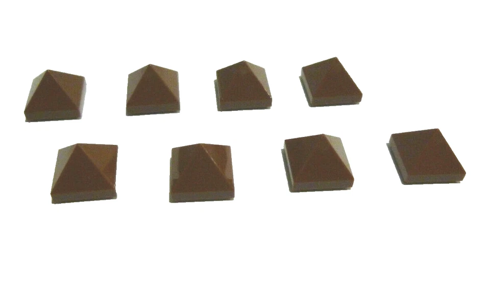 8 x LEGO® 22388 Systemstein,Dachstein,Pyramide 1x1x2/3 Reddish Brown Neuware - Bild 1 von 1