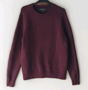 Banana Republic Mens Medium Eco Sweater Maroon Crew Neck Winter Work READ DESCRI - Picture 1 of 12