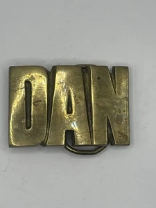 Dan Name Messing Vintage Gürtelschnalle - Bild 1 von 4