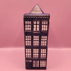 Vintage Delft Blue Hand Painted Porcelain Canal House, #4, Anne Frank - Picture 1 of 6