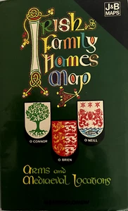 Irish Family Names Map: Arms & Medieval Locations - Picture 1 of 2