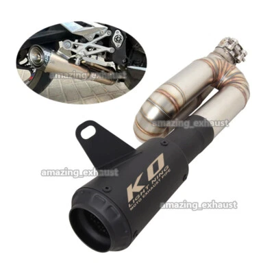 For Triumph Street Triple 765 S R RS 2017-2023 Exhaust System Black Muffler Pipe - Image 1 of 4